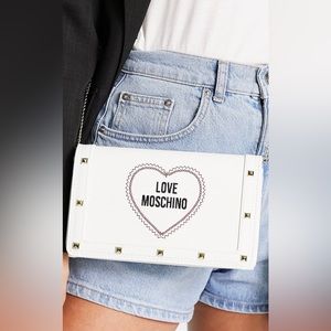 Love Moschino Heart Cross Body Bag in White